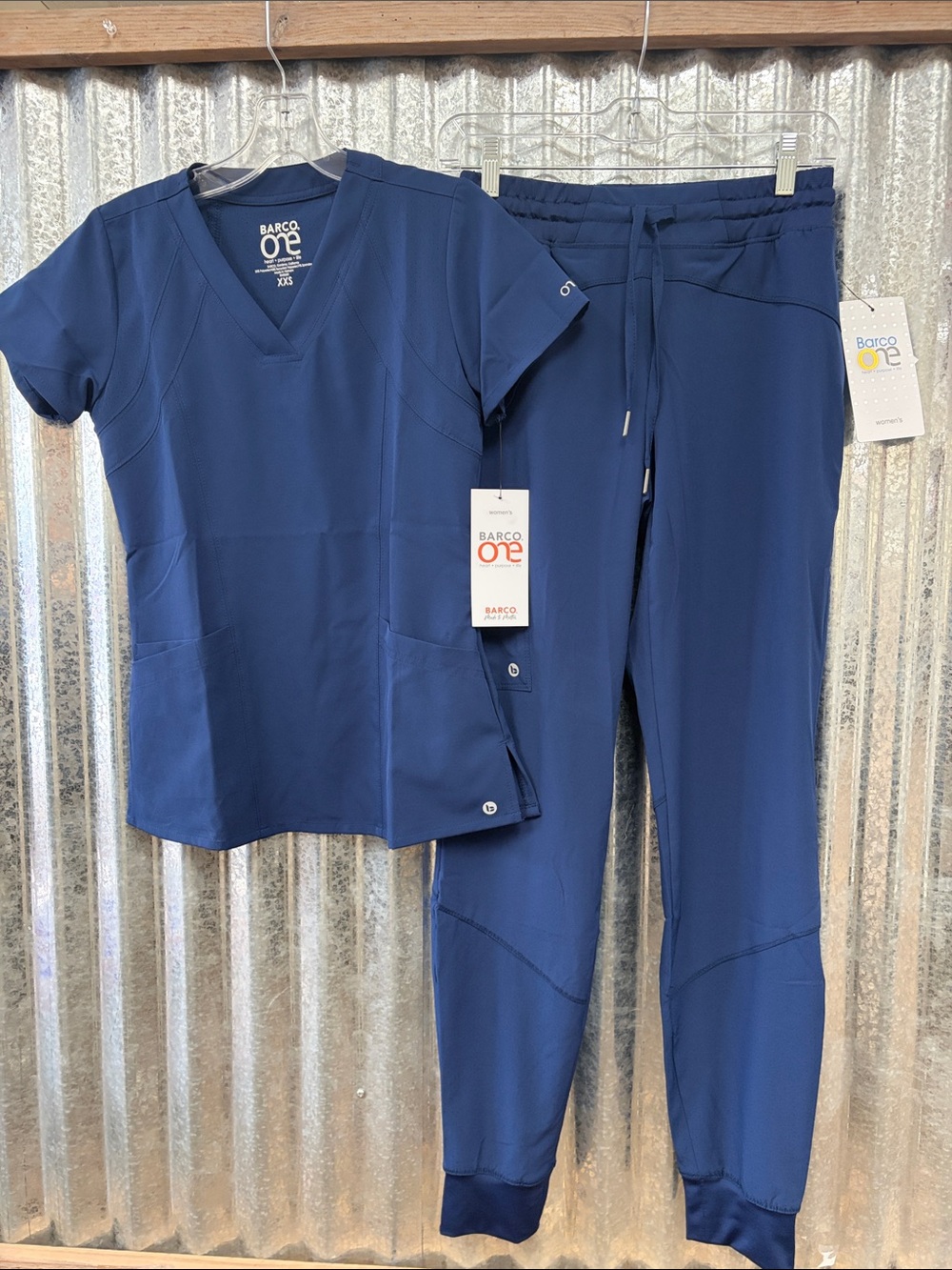 Barco Uniforms Women's Scrub Top and Jogger Set - Navy Blue